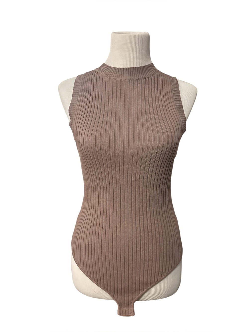 Altar'd State Mocha Ribbed Sleeveless Bodysuit